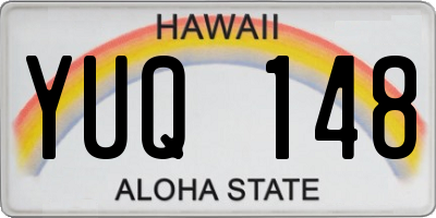 HI license plate YUQ148