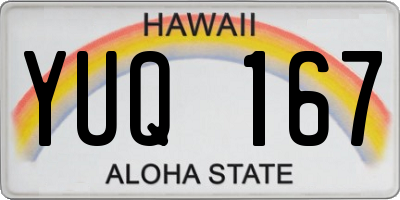 HI license plate YUQ167