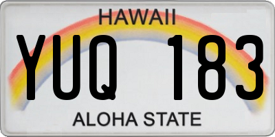 HI license plate YUQ183
