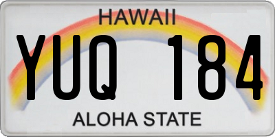 HI license plate YUQ184