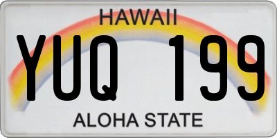 HI license plate YUQ199