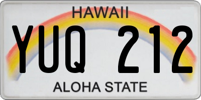 HI license plate YUQ212