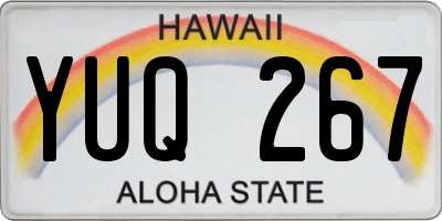 HI license plate YUQ267