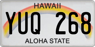 HI license plate YUQ268