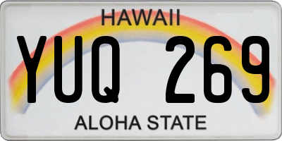 HI license plate YUQ269