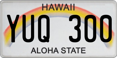 HI license plate YUQ300