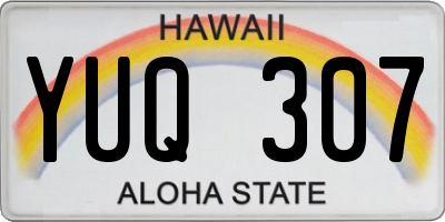 HI license plate YUQ307