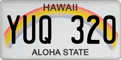 HI license plate YUQ320