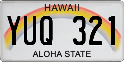 HI license plate YUQ321
