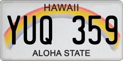 HI license plate YUQ359