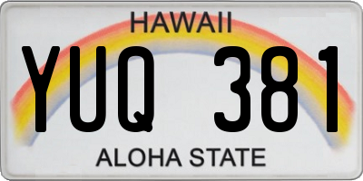 HI license plate YUQ381