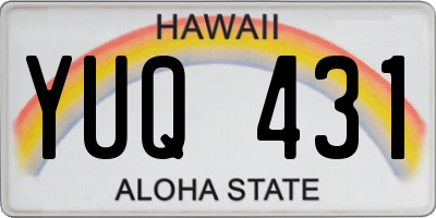 HI license plate YUQ431