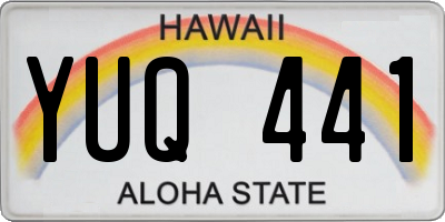 HI license plate YUQ441