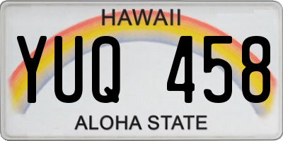 HI license plate YUQ458