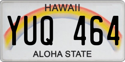 HI license plate YUQ464