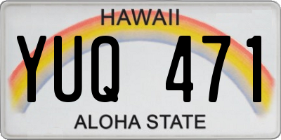 HI license plate YUQ471