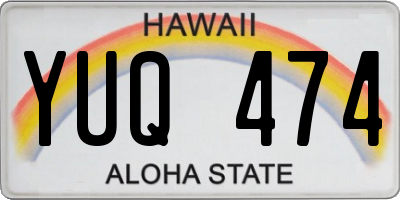 HI license plate YUQ474