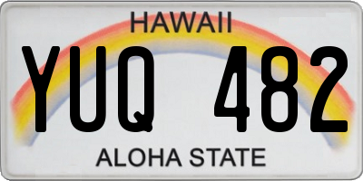 HI license plate YUQ482