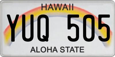 HI license plate YUQ505