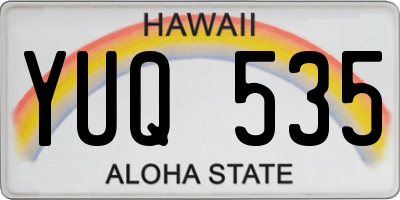 HI license plate YUQ535