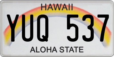 HI license plate YUQ537