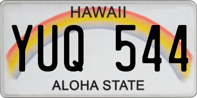 HI license plate YUQ544