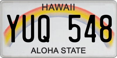 HI license plate YUQ548