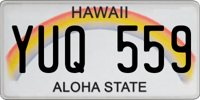 HI license plate YUQ559
