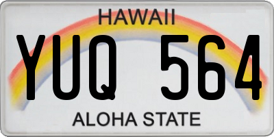 HI license plate YUQ564