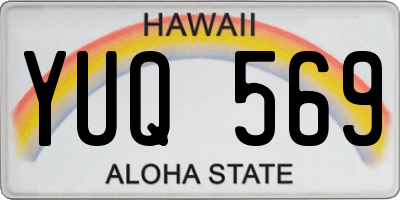 HI license plate YUQ569