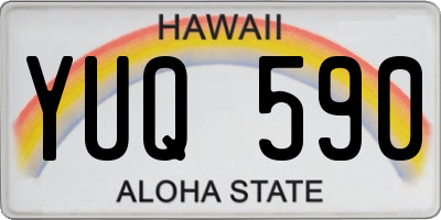 HI license plate YUQ590