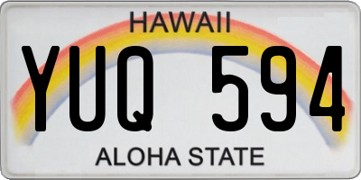 HI license plate YUQ594