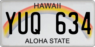 HI license plate YUQ634