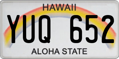 HI license plate YUQ652