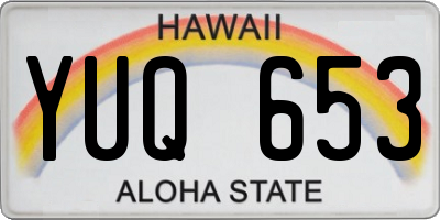 HI license plate YUQ653