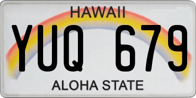 HI license plate YUQ679