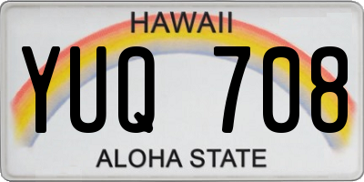 HI license plate YUQ708
