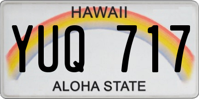 HI license plate YUQ717