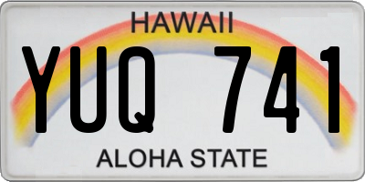 HI license plate YUQ741