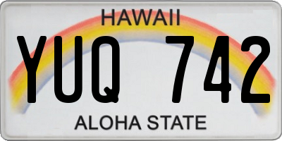 HI license plate YUQ742