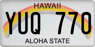 HI license plate YUQ770