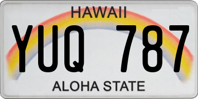 HI license plate YUQ787