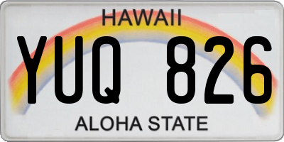 HI license plate YUQ826