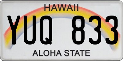HI license plate YUQ833