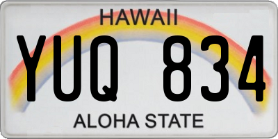 HI license plate YUQ834