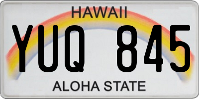 HI license plate YUQ845