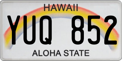 HI license plate YUQ852