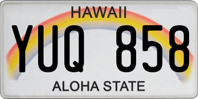 HI license plate YUQ858