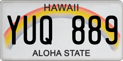 HI license plate YUQ889