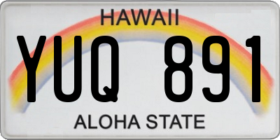 HI license plate YUQ891